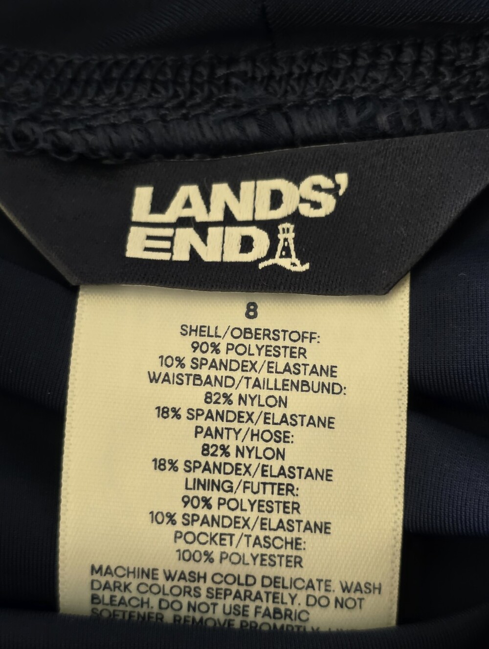 Lands’ End Women’s Size 8 Navy Blue Active Athletic Shorts Stretch Pockets - Picture 5 of 8